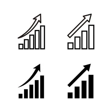 Growing graph Icons vector. Chart sign and symbol. diagram icon Illustrazione stock