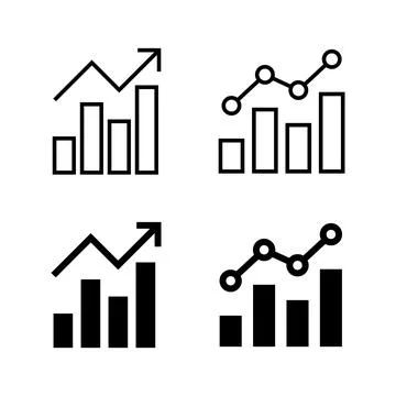 Growing graph Icons vector. Chart sign and symbol. diagram icon 스톡 일러스트