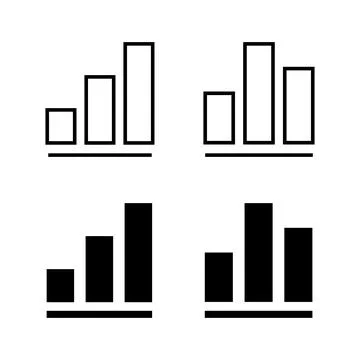 Growing graph Icons vector. Chart sign and symbol. diagram icon Illustrazione stock
