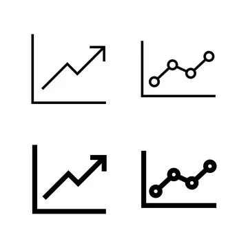 Growing graph Icons vector. Chart sign and symbol. diagram icon Stock Illustration