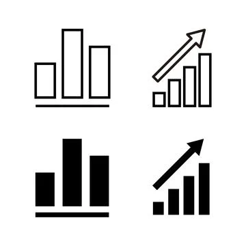 Growing graph Icons vector. Chart sign and symbol. diagram icon Stock Illustration