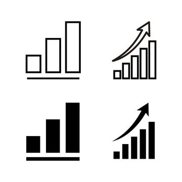 Growing graph Icons vector. Chart sign and symbol. diagram icon Illustrazione stock