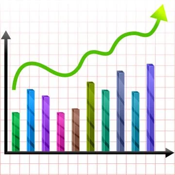Growing graph Stock Illustration