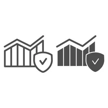 Growing graph line and glyph icon. Growth chart vector illustration isolated on Illustrazione stock