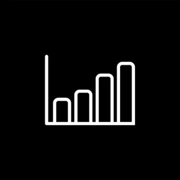 Growing Graph Line Icon On Black Background. Black Flat Style Vector Illustra Stock Illustration