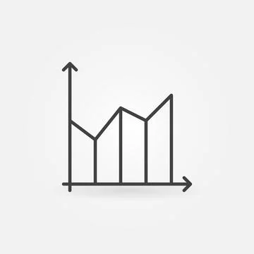Growing Graph linear vector concept icon or logo Stock Illustration