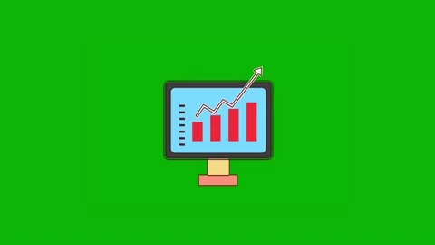 Growing Graph on PC Screen as Growth concept. 4K on green screen background. Stock Footage 208584665