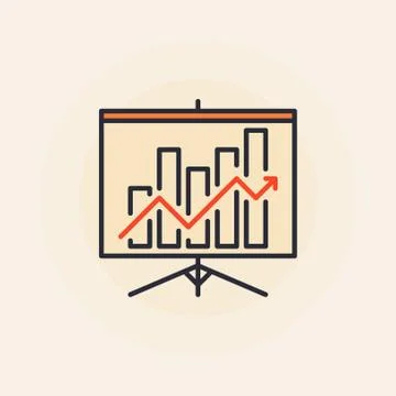Growing graph presentation icon Illustrazione stock