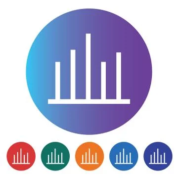 Growing Graph Vector Icon In Thin Line Style Stock Illustration