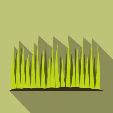Growing grass flat icon Illustrazione stock