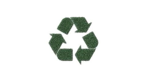 Growing Grass Recycling Symbol Video stock 101448158