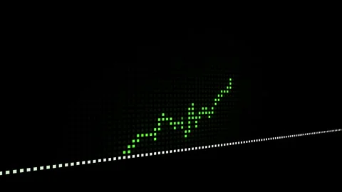 Growing green dot matrix graph, cryptocurrency or stock market value rises Stock Footage 309108797