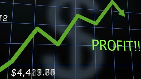 Growing green financial graph going to profit. Stocks, market, bitcoin. Stock Footage 219469643