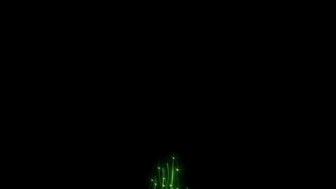 Growing green tree abstract animation 4k video Stock Footage 121373500