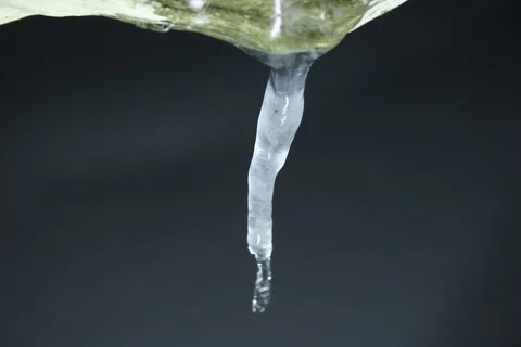 Growing icicle during snowfall. Timelapse Video stock 108419616