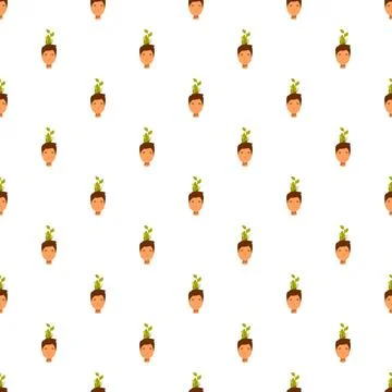 Growing idea concept with plant sprouting from human head 스톡 일러스트