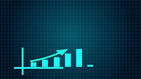 Growing infographic curve of a technologically styled digital income growth.. Stock Footage 296623793