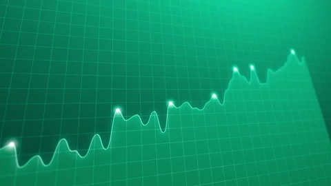 Growing line chart graph - business development competition concept animation. Stock Footage 155454133