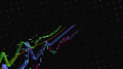 Growing line chart graph Business development 3D animation Stock Footage 253269113