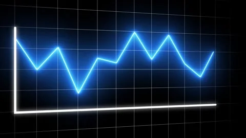 Growing line chart graph, business development competition concept animation Stock Footage 310344154
