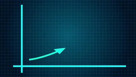 A growing line graph of a technologically styled digital income growth char.. Stock Footage 296623777