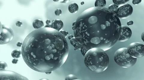 Growing liquid organic bubbles Stock Footage 57337382