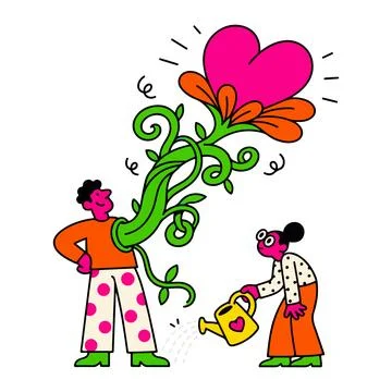 Growing Love and Support Stock Illustration