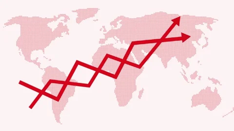 Growing Minimal Arrow Bar Animation with Clean Modern Business Growth Concept Stock-Footage 337006620