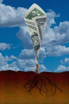 Growing Money. Illustrazione stock