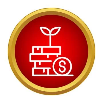 Growing money stack with plant symbolizing investment growth 스톡 일러스트