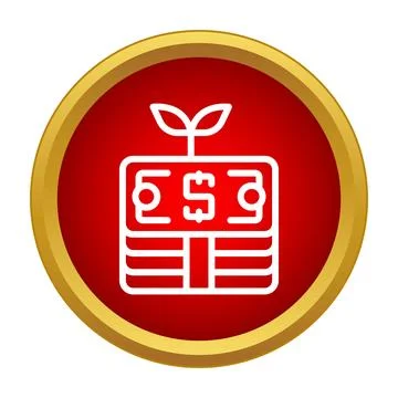 Growing money stack with plant symbolizing financial growth Stock Illustration