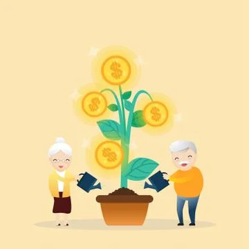Growing money tree. Stock Illustration
