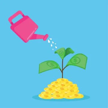Growing money tree  vector Stock Illustration