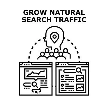 Growing natural search engine optimization search traffic Stock Illustration