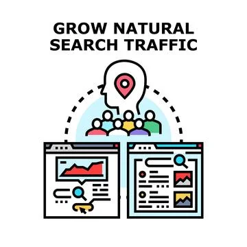 Growing natural search engine optimization search traffic Stock Illustration