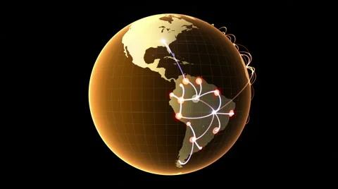 Growing network across the globe. 3d animation Stock Footage 40301389