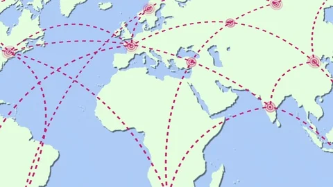 A growing network across the world Stock Footage 75005331