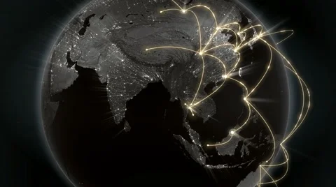 Growing network connection around the world.Global internet concept.Loopable. 4K Stock Footage