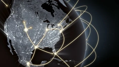 Growing network connections around the world. Global network, internet concept. Stock Footage