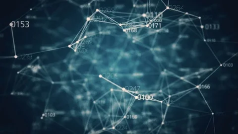 Growing network with numbers animation. Abstract big data sorting 4k Stock Footage 83701031