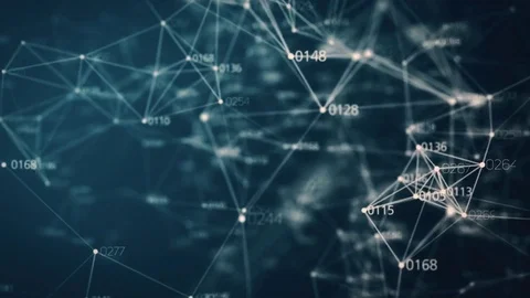 Growing network with numbers animation. Abstract big data sorting 4k Vidéo gratuite 83701053