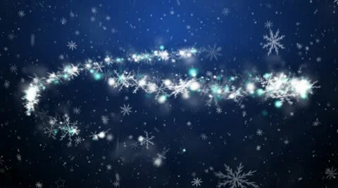Growing New Year tree with falling snowflakes and stars Video stock 12675222