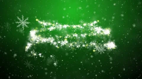 Growing New Year tree with falling snowflakes and stars Video stock 12675629