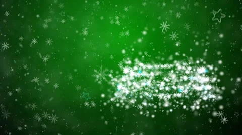 Growing New Year tree with falling snowflakes and stars Stock Footage 33584869