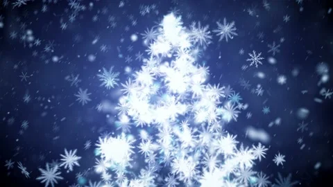 Growing New Year tree with falling snowflakes Stock Footage 119167200
