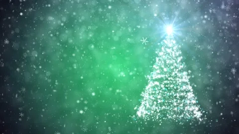 Growing New Year tree with falling snowflakes Stock Footage 255568744
