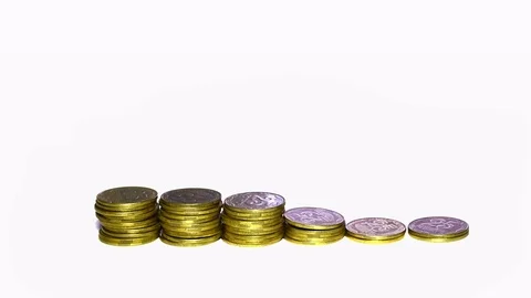 The Growing Number of Coins Stock Footage 76448785