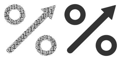 Growing Percent Composition of Binary Digits Illustrazione stock