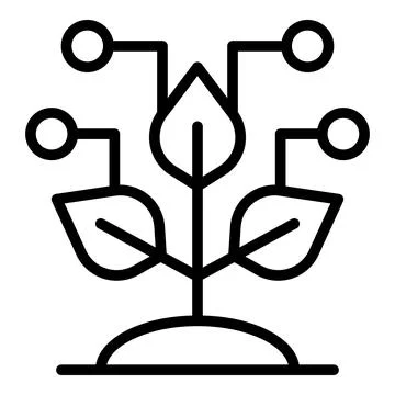 Growing plant connected to digital network symbolizing nature technology Stock Illustration