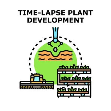 Growing plant development cycle with modern agriculture technology Stock Illustration